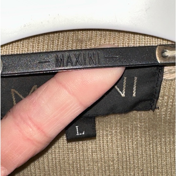 Maxini 80's Kurt Cobain Leather Striped Mens Sweater Size Lg MCM Grandpa Core - Picture 14 of 16